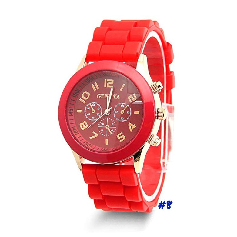 Jam Tangan Geneva Silicone Jelly Wrist Watch Rubber Korea Fashion