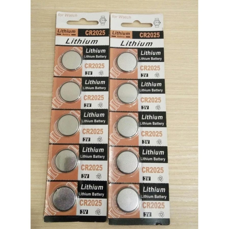 Trend-Baterai CR2025 Orange Lithium 3V Battery Batu Batre Kancing Koin CR-2025 REMOTE 5pcs