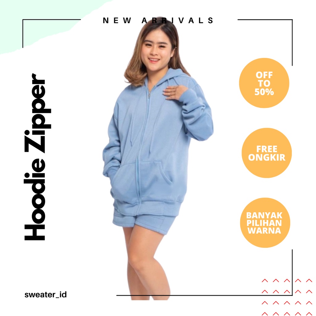 SWEATER_ID Hoodie Jumper Polos Steel Blue Polos Pria Wanita Bahan Premium