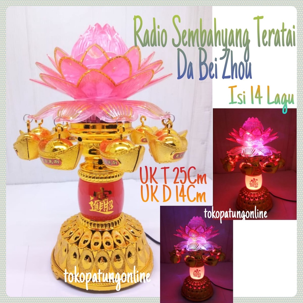 Radio Sembahyang Teratai Lien Hua LED Pink