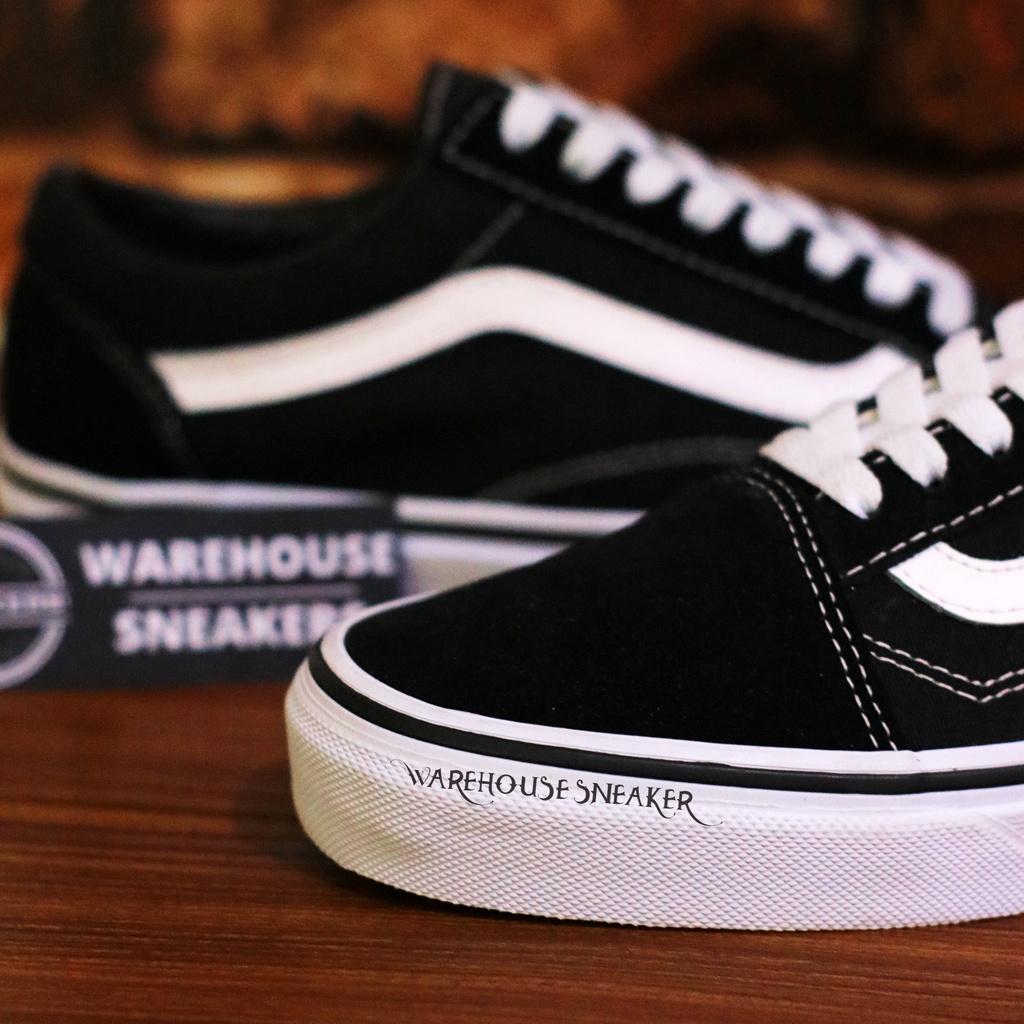 Sepatu Old SKool Classic Black White Sneakers OldSkool Old School Hitam Putih