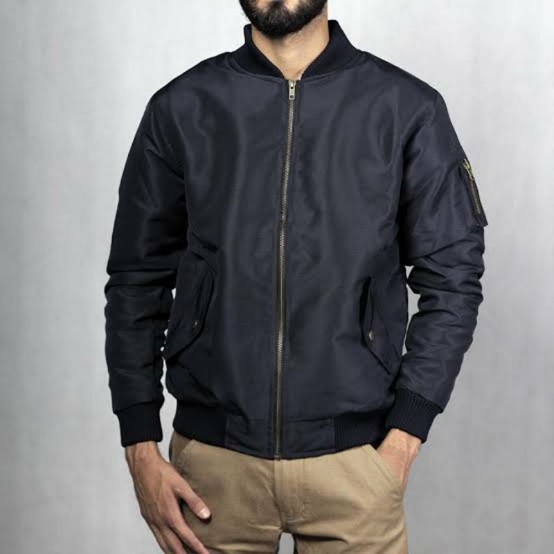 Jaket Bomber Parasut Taslan Hitam pria hijau army dan hijau botol