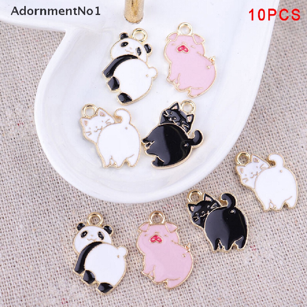 (AdornmentNo1) 10pcs / Lot Liontin Bahan Alloy Desain Babi / Kucing / Panda Menarik Untuk Perhiasan DIY