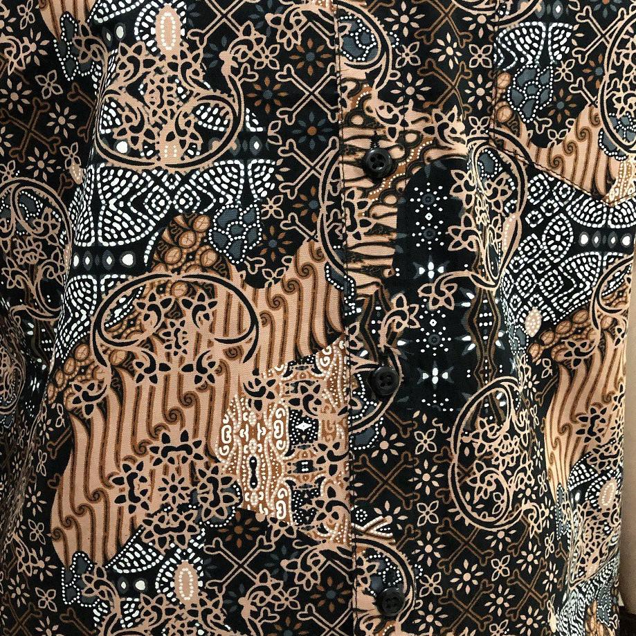 SHOPEE KEREN [GRIDLINE R040] Kemeja Batik Pria Katun Lengan Pendek Regular ☑