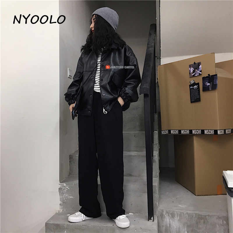 JNK x CPL - Jaket Oversize Pria Wanita Big Size Bahan PU Faux Synthetic Leather Jacket Oversized Jeket Semi Kulit Sintetis Viena Grade A Jumbo Couple Saku Pocket Besar Premium Original Import Distro Cewek Cowok Remaja Dewasa Anak Muda Korea Style KPOP ORI