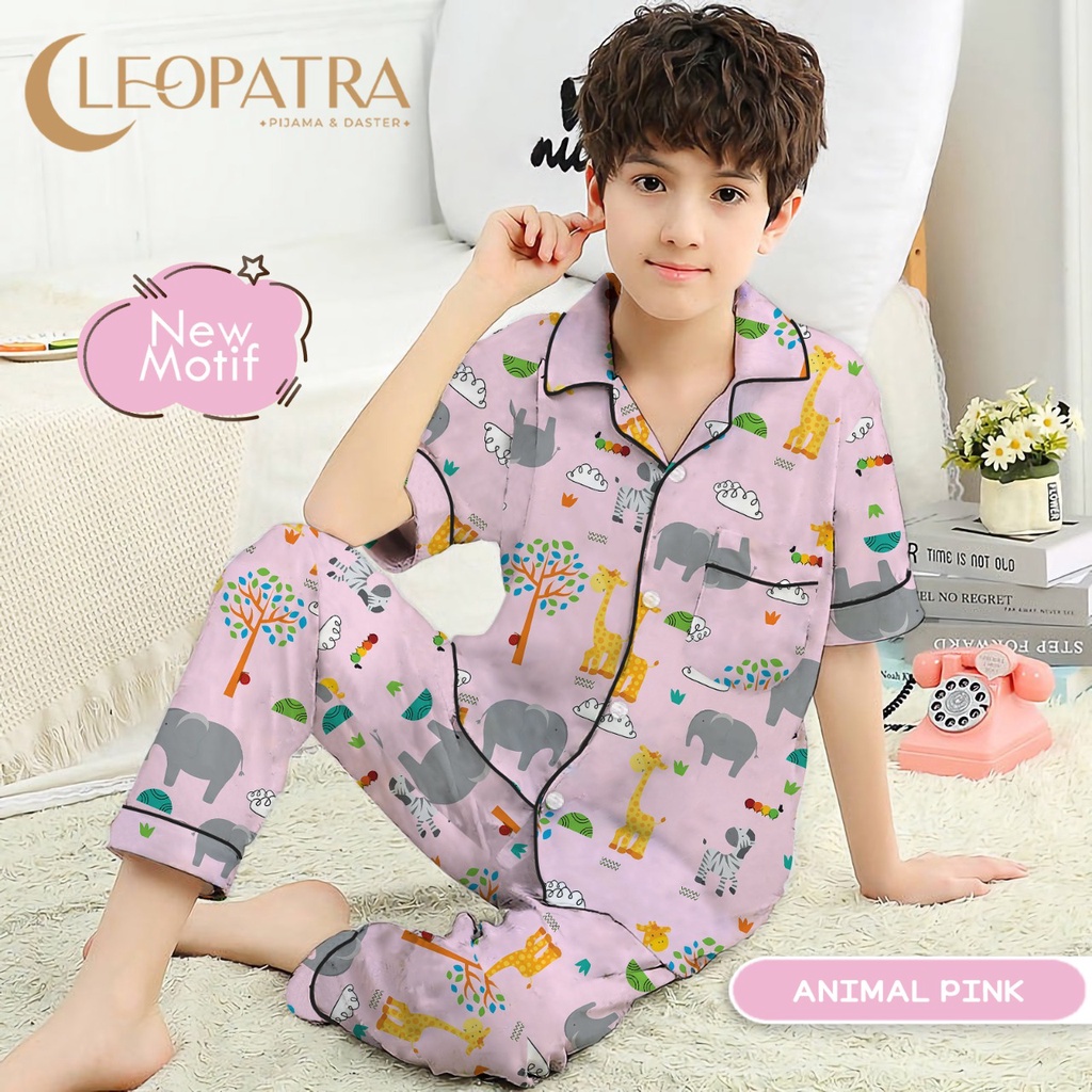 Cleopatra  Piyama Anak Laki-laki Motif Usia 10-12 Tahun (size 12) Setelan Baju Tidur Murah