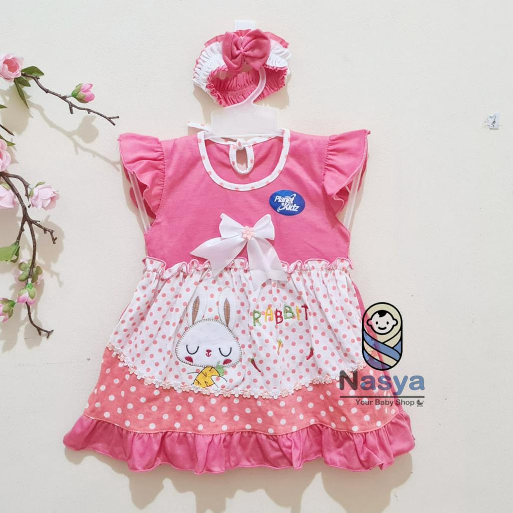 [P-055] Dress Bayi / Setelan Baju Bayi 0-6 Bulan Bahan Kaos PE - Planet Kids (Planet Kid)