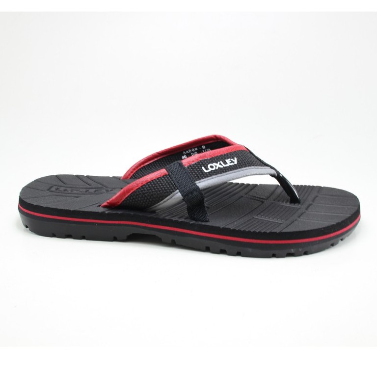 Loxley Sandal Jepit   Pria Aaron BLACK / RED Size 38-44