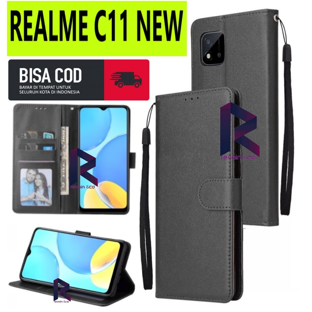 NEW REALME C11 2021 CASING DOMPET FLIP WALLET LEATHER KULIT PREMIUM SARUNG BUKA TUTUP FLIP CASE REALME C11 2021