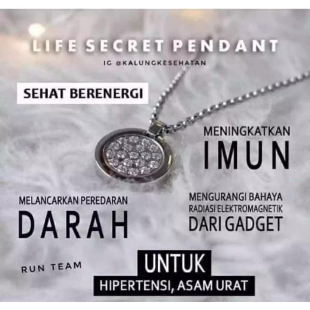 [Bayar di Tempat] Kalung Kesehatan Pria Wanita Pendant Gratis Box dan Sertifikat/Kalung Quantum Kesehatan | Pendant Health Garansi Asli Model Terbaru