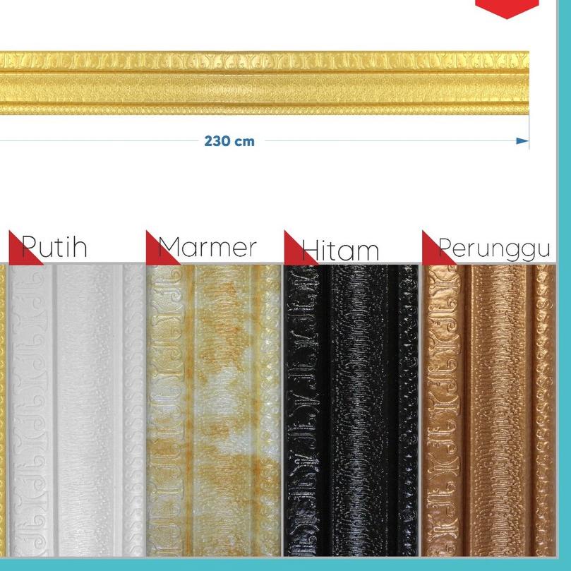 ☉ (ABS) 230CM PANJANG WALLBORDER FOAM 3D ELEGAN DAN MEWAH WALLPAPER PLAFON ☄