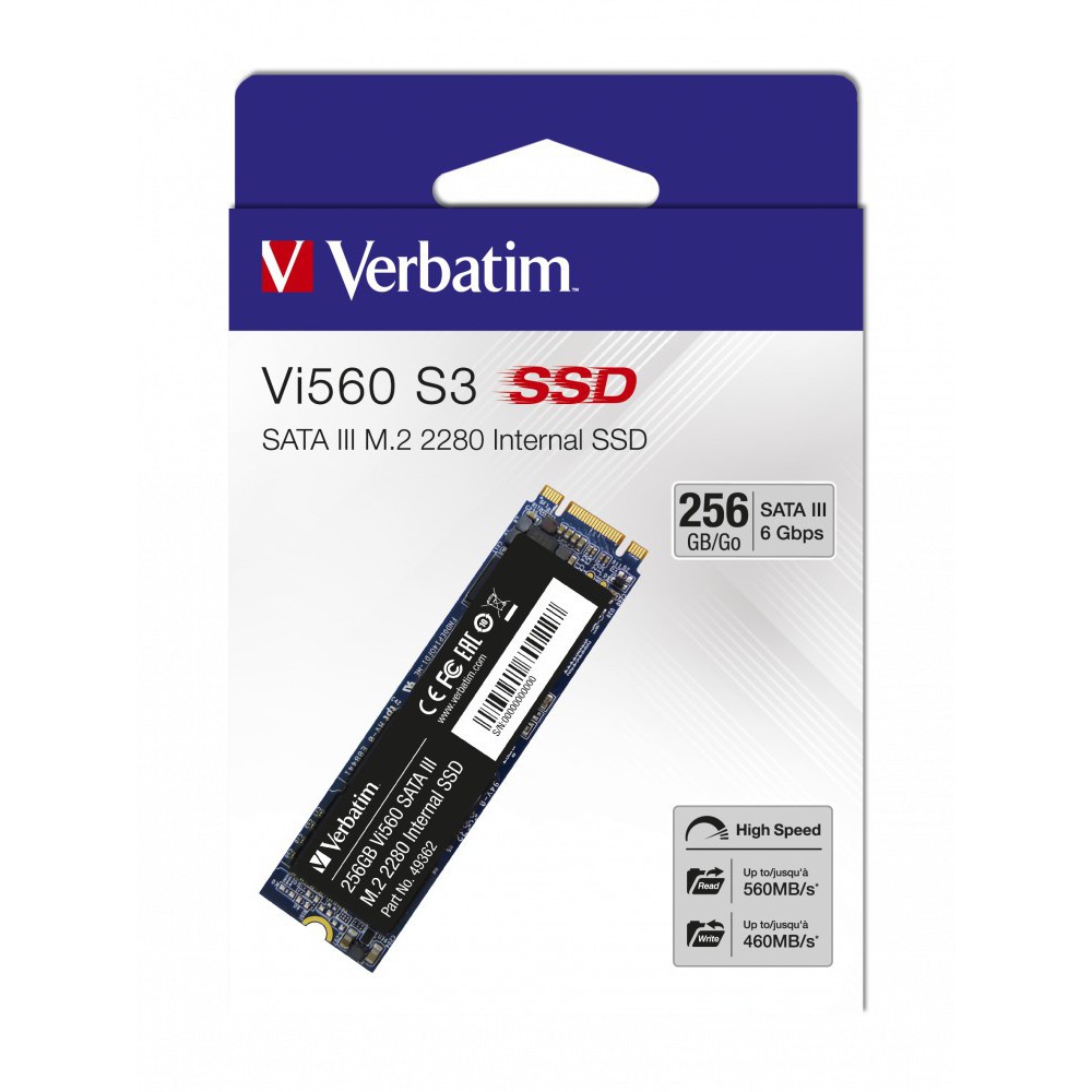 Verbatim Vi560 SSD 256GB M.2 2280 SATA III Internal