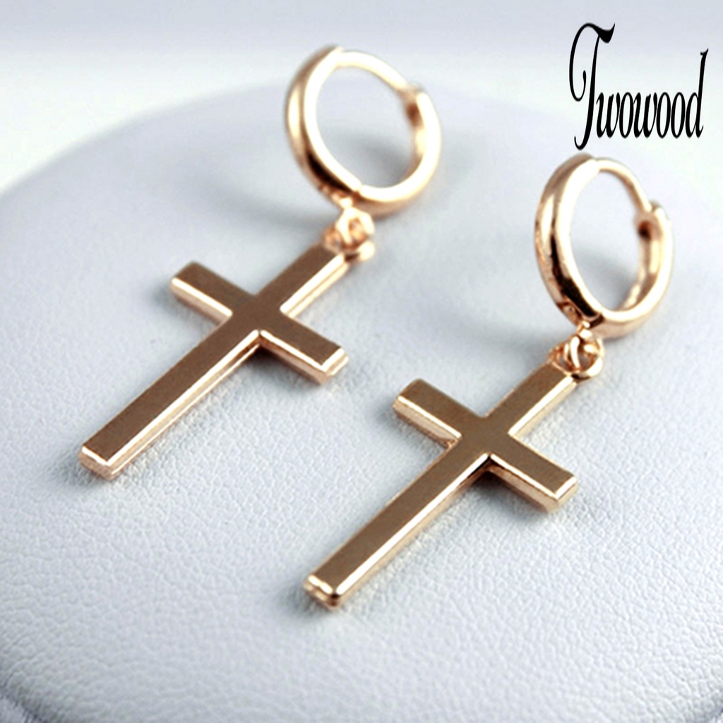 Anting Bentuk Salib Bahan Alloy Untuk Wanita