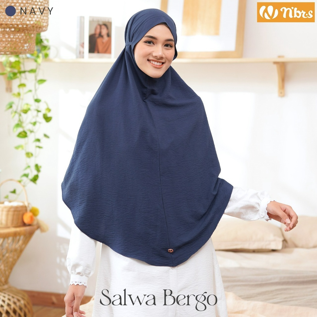 Nibras Hijab Salwa Bergo Bahan Airflow Jasmine Jilbab Mulimah Modern Kekinian