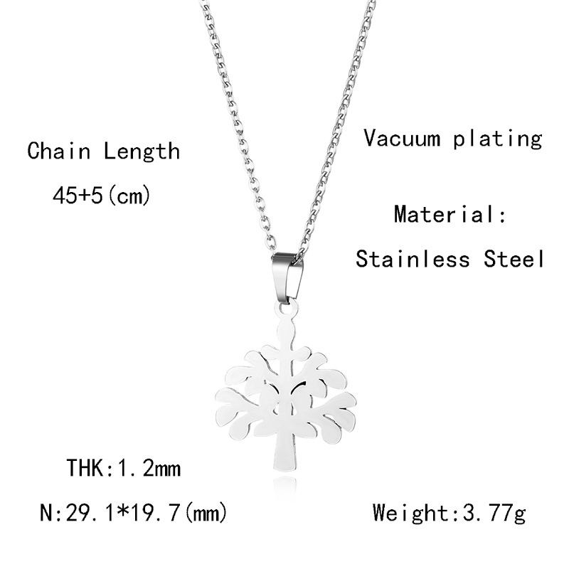 Stainless steel hollow pohon kehidupan liontin titanium steel hollow Yggdrasil liontin kalung orname