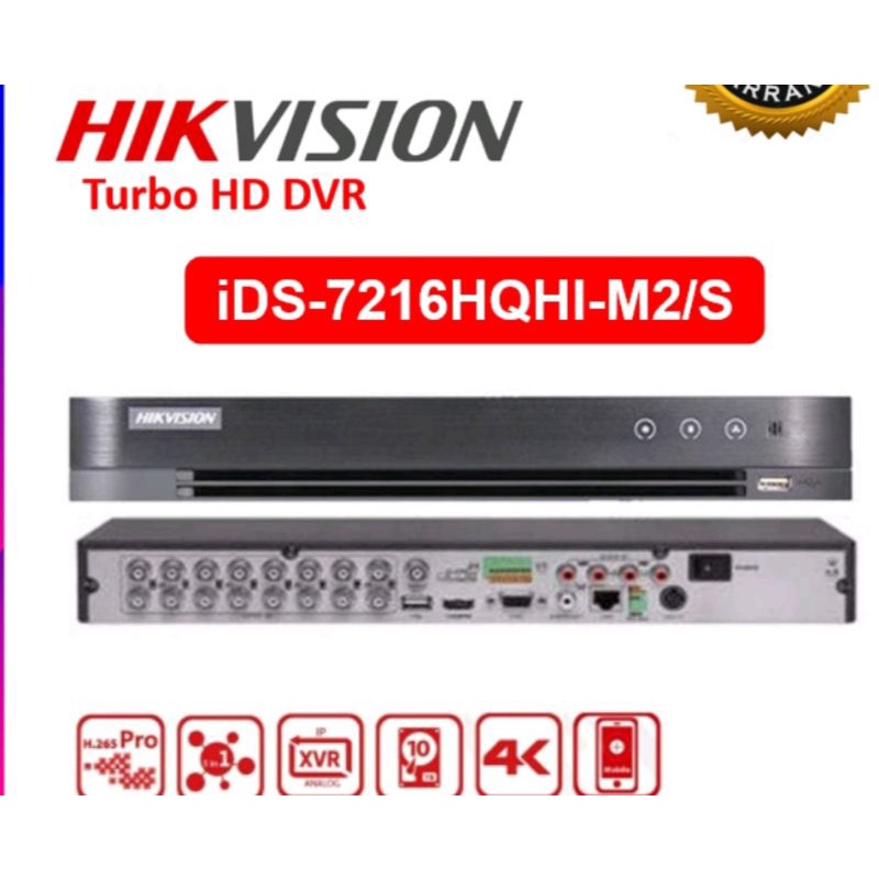 DVR HIKVISION 16CH IDS-7216HQHI-M2/S TURBO HD SUPPORT FACE DETECTION