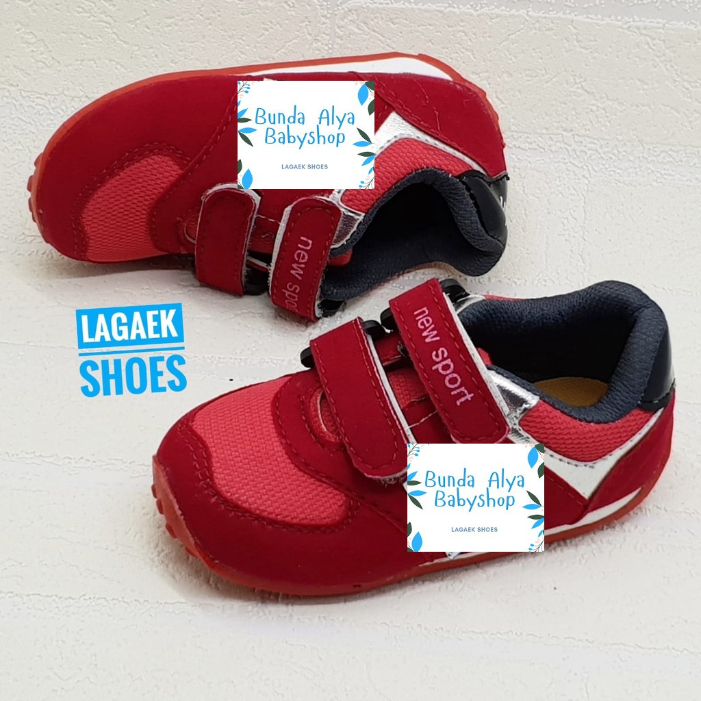 Sepatu Anak Laki Usia 2 3 Tahun Size 29 Sport MERAH - Sepatu Anak Sneakers Cowok Alas Karet Anti Licin