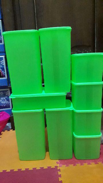 [indra Houseware]set Toples Plastik Isi 9pcs Smk 441 Hijau/ Wadah Saji