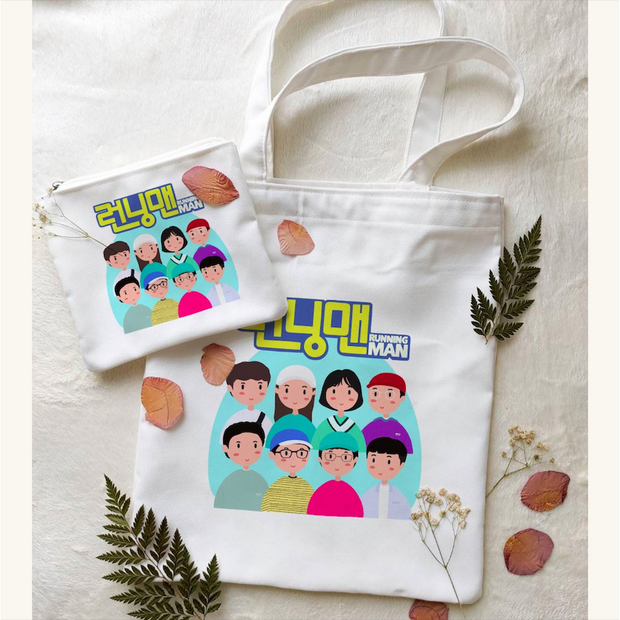 RUNNING MAN TOTE BAG + PENCIL CASE DRAMA KOREA / DRAKOR KIT / DRAMA KOREA FANKIT / DRAKOR