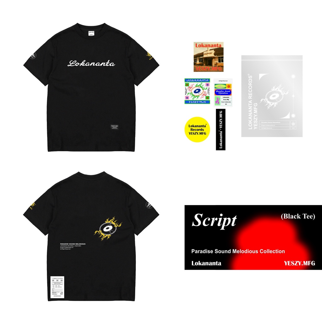 YESZY.MFG X LOKANANTA Script Tshirt Black