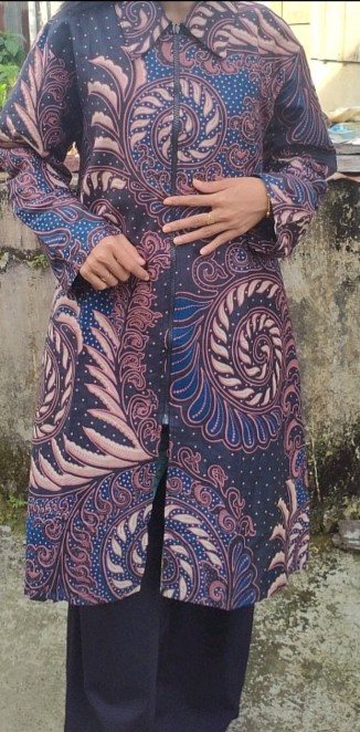 Baju Batik Couple Hem Blus Kameja Tunik Pria Wanita