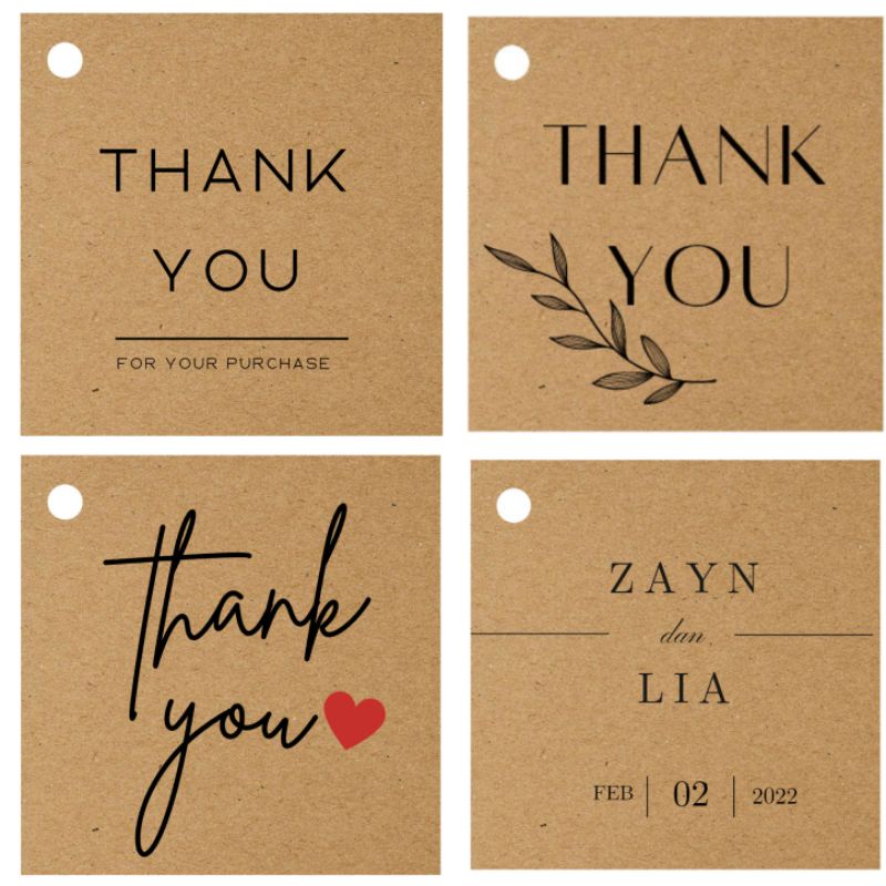 [BUY 50 GET 1] Hang tag Custom Label Suvenir hantag Wedding Hangtag Craft Thank You handtag Label Ba