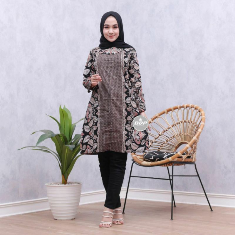 Tunik Batik - Atasan Batik Wanita Tunic Motif Songket