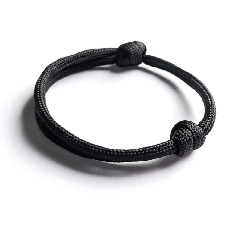 Gelang Paracord 4mm 7core Hitam polos