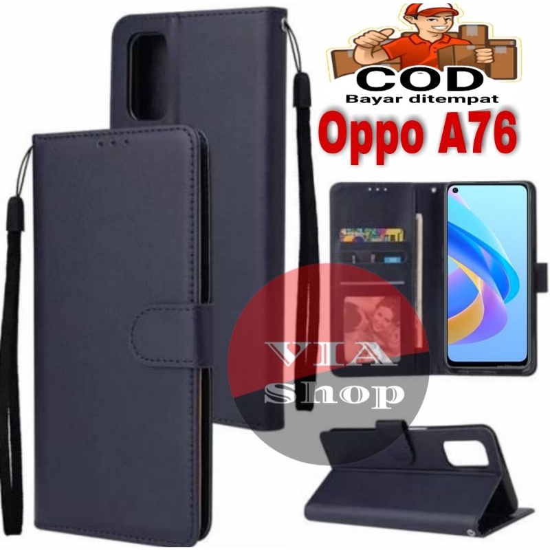 SARUNG DOMPET HP OPPO A76 NEW FLIP LEATHER CASE PREMIUM FOR OPPO A76