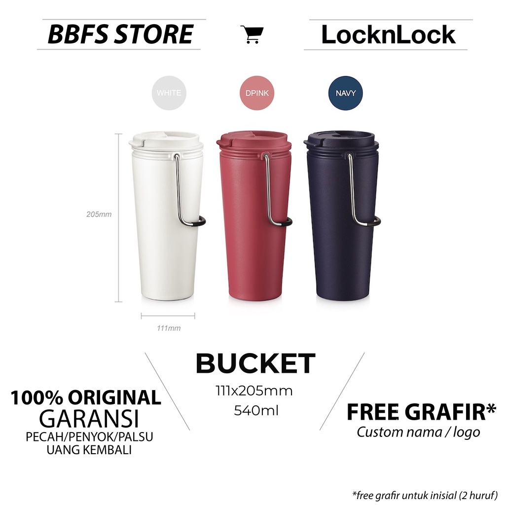 Lock n Lock Bucket Tumbler 540ml Botol Minum Termos Lock&amp;Lock LHC4269 LHC4268