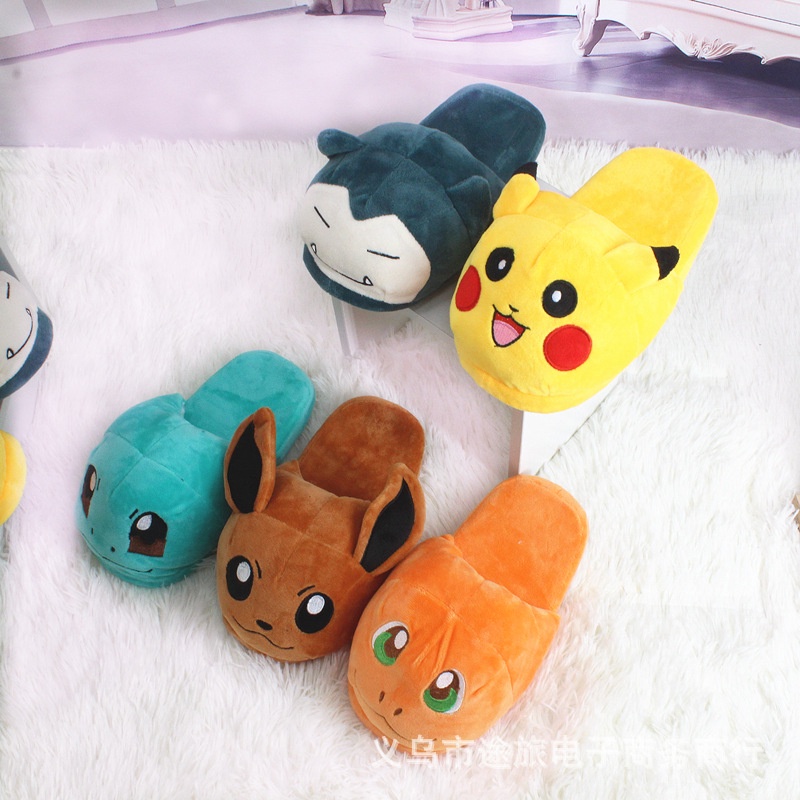 2020  Pocket Monster Snorlax Kapas Sandal Pikachu Rumah Dalam Ruangan Kamar Tidur Mewah Sandal  Wani