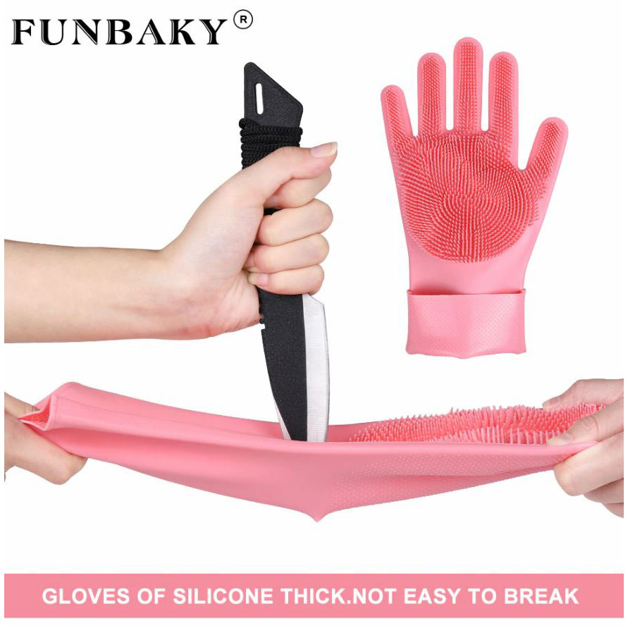 Funbaky Sarung Tangan Sikat Mencuci Magic Silicone Gloves - E034