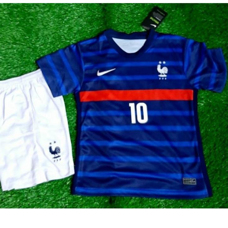 JERSEY BOLA BAJU KIDS ANAK PRANCIS HOME 2021/2022 GRADE ORI PLUS NAMSET MBAPPE 7 BISA CUSTOM