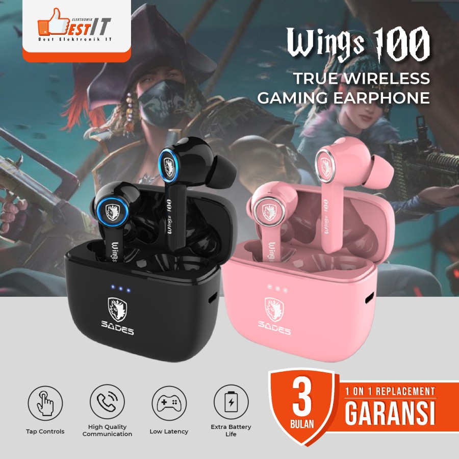 TWS Earphone Gaming Sades Wings 100