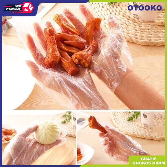 Sarung Tangan Plastik Food Grade Hand Glove Anti Virus Bakteri isi 100