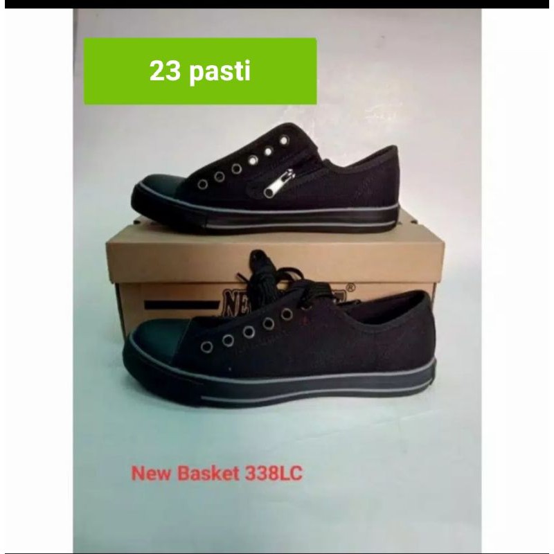 sepatu new basket/sepatu sekolah hitam