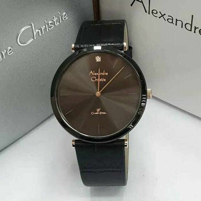 JAM TANGAN PRIA ALEXANDRE CHRISTIE AC8577 BLACK ROSEGOLD ORIGINAL NEW