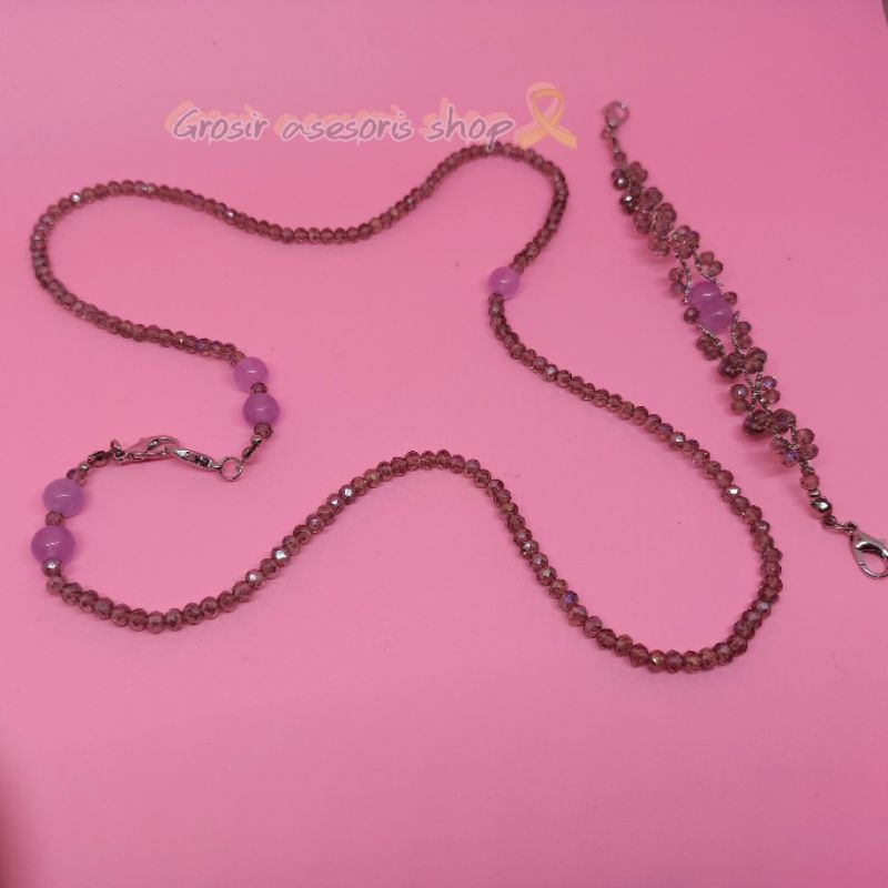 konektor + kalung masker kristal / konektor hijab / tali masker 1 set