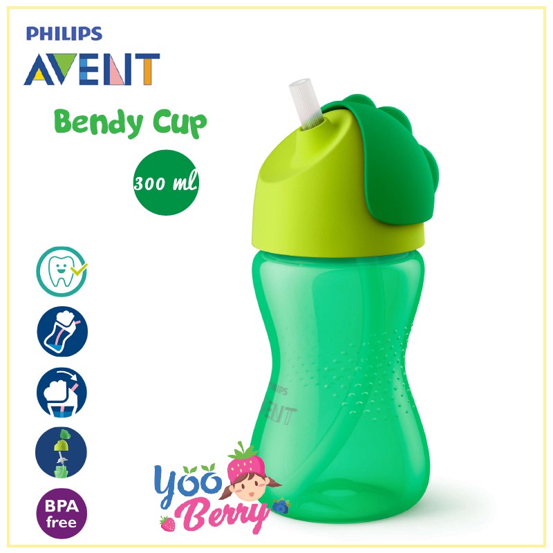 Philips Avent Bendy Straw Cup Botol Sedotan Bayi 300 ml / 10 oz Berry Mart