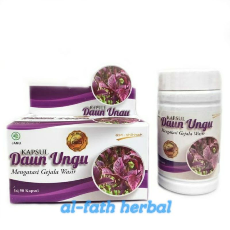 Kapsul Obat Herbal Daun Ungu Wasir Ambeien Sembelit Asli Original