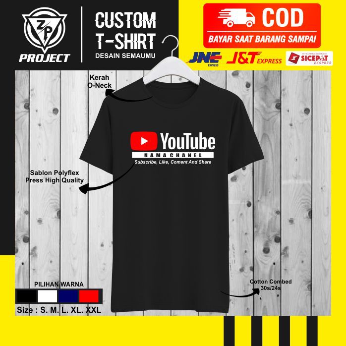 (COD) KAOS YOUTUBE / KAOS PRIA / KAOS WANITA / KAOS ORIGINAL MURAH