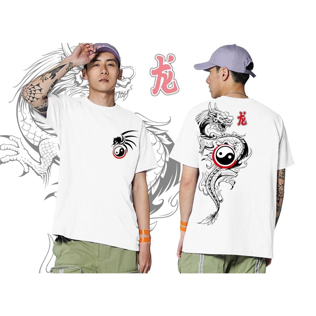 BAJU KAOS PRIA  NAGA JEPANG / KAOS NAGA YINYANG / KAOS ABSTRACK / KAOS KATUN/ KAOS UNISEX/ KAOS PRIA