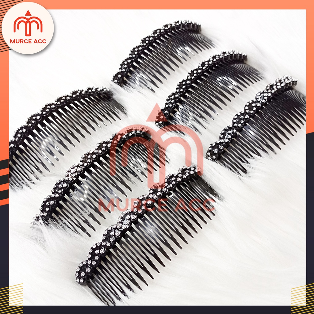 (12 pcs) Sirkam Rambut Hitam / Warna Diamond