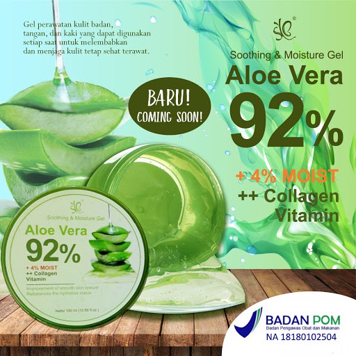 Jual Shooting And Moisture Gel Aloe Vera Bpom 100Ml / Aloe Vera Gel 92% ...