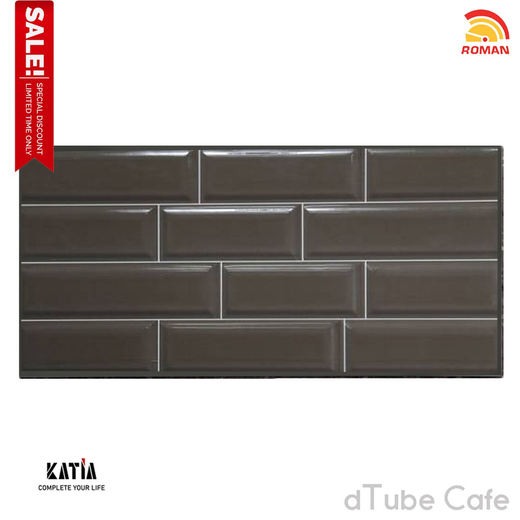 Keramik Dinding WT 60x30 Roman dTube Cafe - Keramik Dinding Bata Cokelat