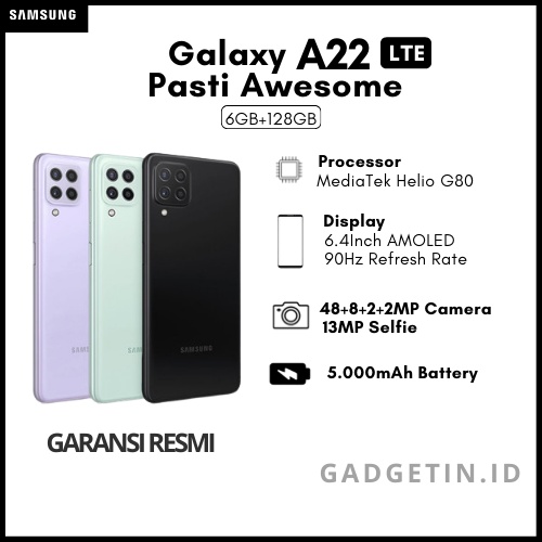 HP SAMSUNG GALAXY A22 4G 6GB/128GB GARANSI RESMI SEIN