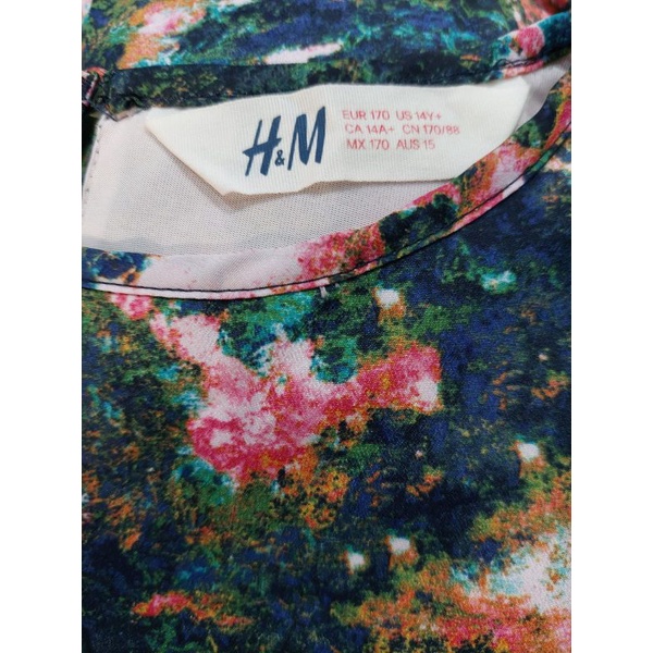 MINIOUTLET H&M dress teens ombre cap sleeves rok original dress remaja hijau botol