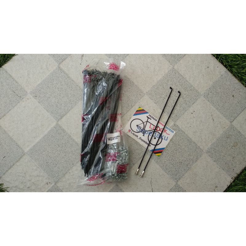 Ruji 20 INCH murni 187 mm RUJI warna HITAM NIPPLE Chrome STEEL spoke 20 inch NON STAINLESS STEEL