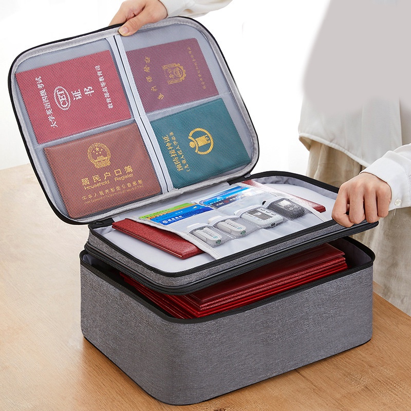 

Serbagrosirmurah Tas penyimpanan Dokumen Penting File Sertifikat Bag Storage Organizer 3 Layer