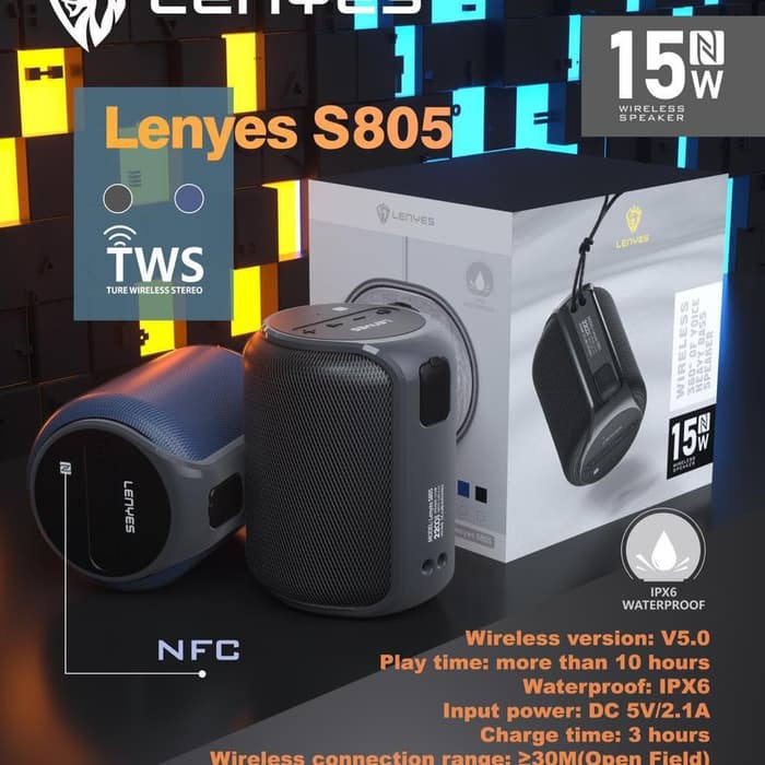 Speaker Bluetooth Lenyes S805 Super Bass Sound High Quality S-805